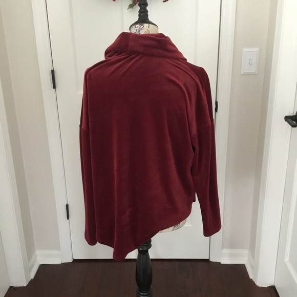 LOU AND GREY FOR LOFT RED VELOUR SWEATER - Picture 3 of 5